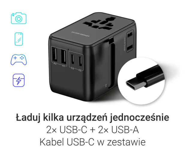 SILVER MONKEY Adapter podróżny Smart Travel 70W PD SMA343 - 1417255 - zdjęcie 6
